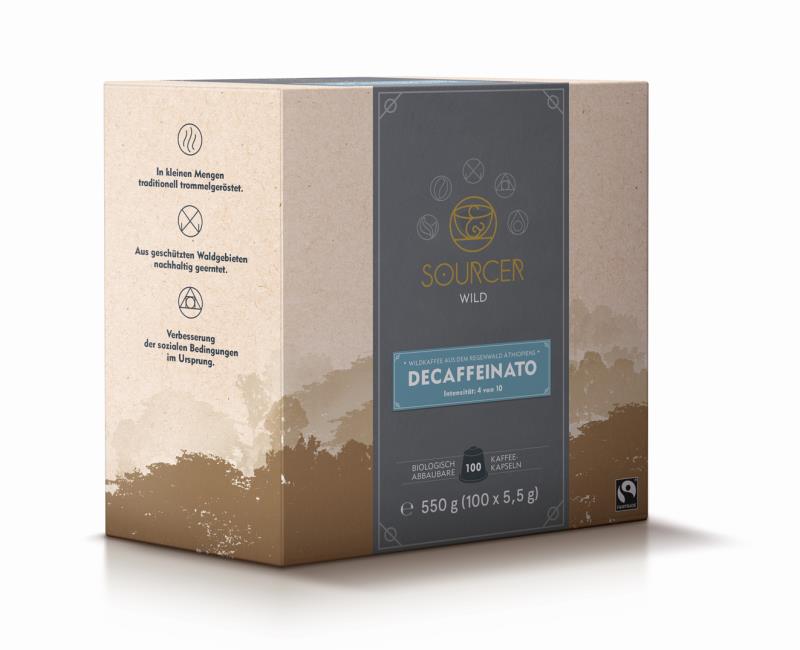 SOURCER Bio Wildkaffee Kapseln Decaffeinato Fairtrade SOURCER WILD