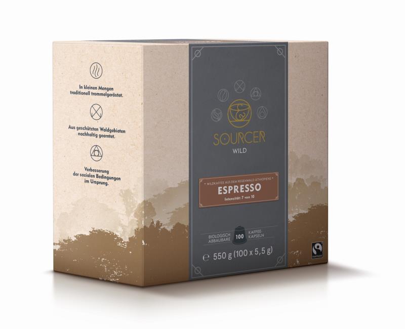 SOURCER Bio Wildkaffee Kapseln Espresso Fairtrade SOURCER WILD