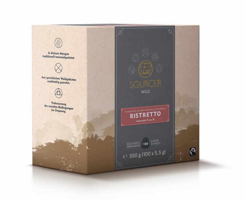 SOURCER Bio Wildkaffee Kapseln Ristretto Fairtrade SOURCER WILD