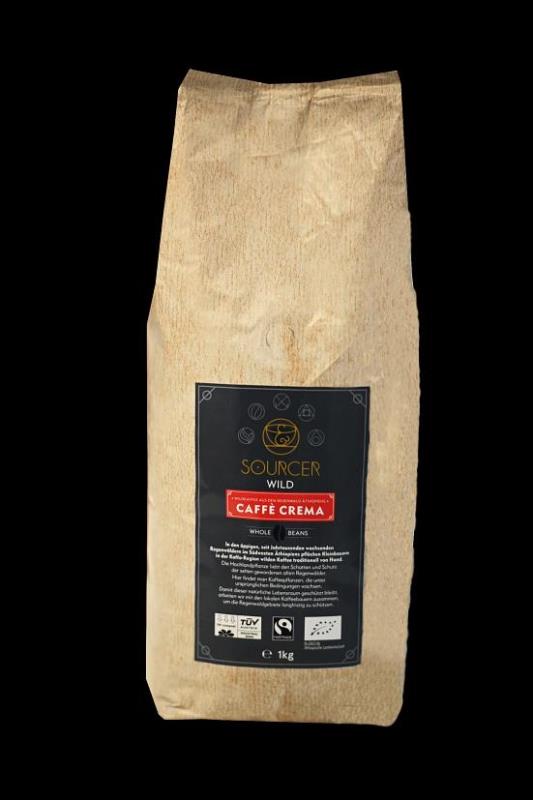 SOURCER Bio Wildkaffee Caffé Crema ganze Bohne, 100% Arabica Fairtrade SOURCER WILD